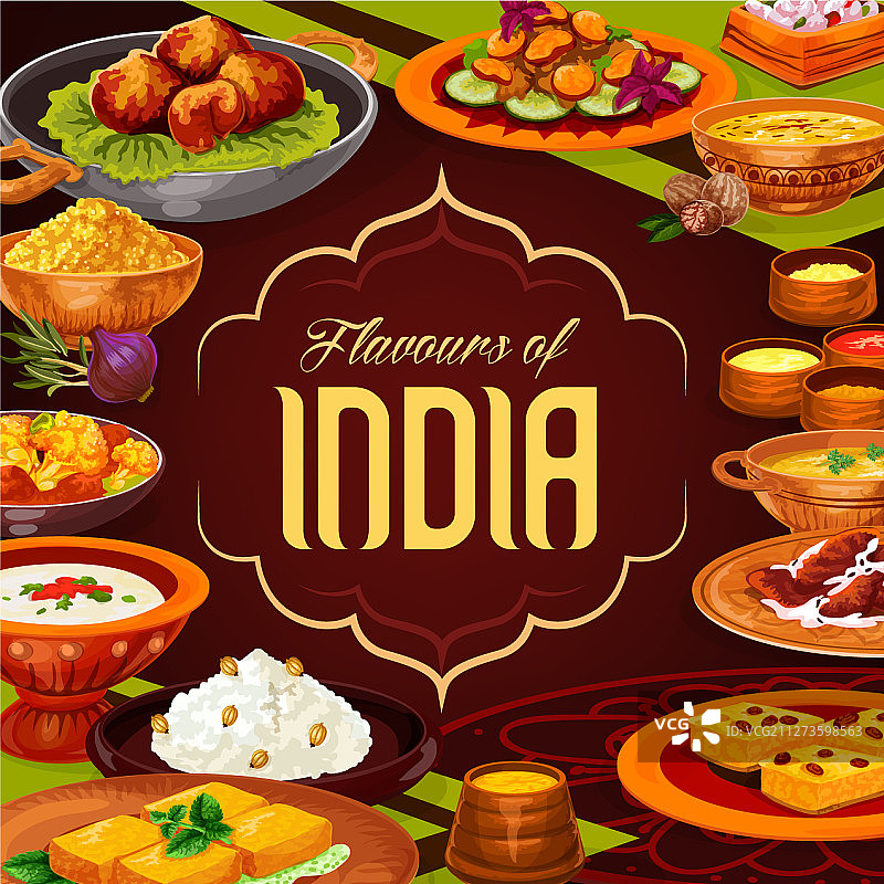 印度美食米饭咖喱甜点图片素材