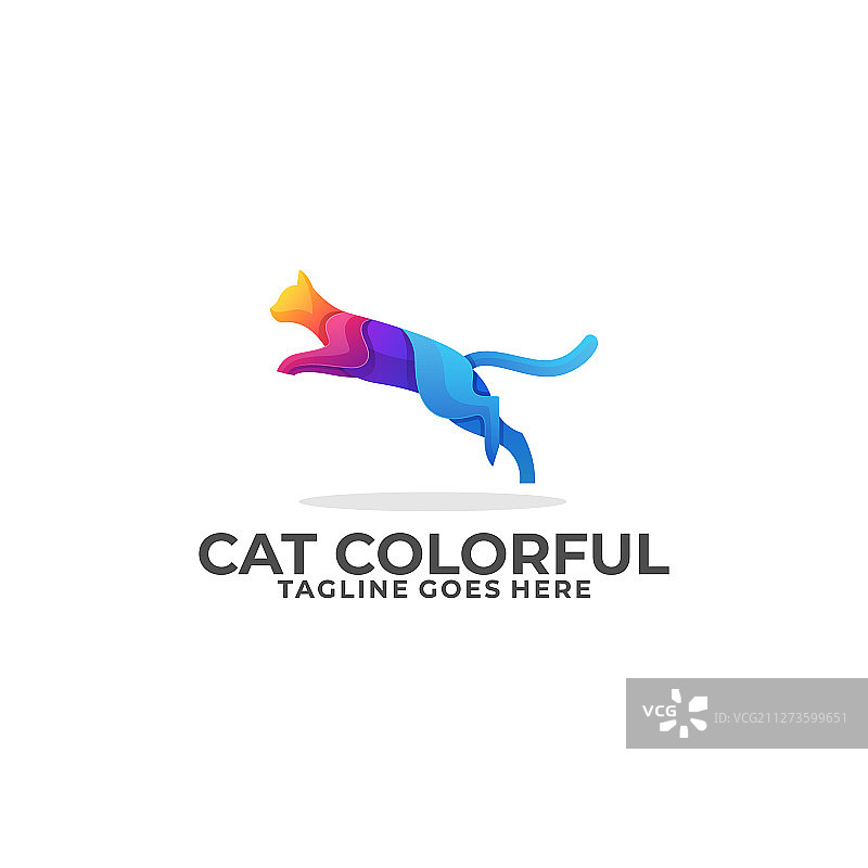 猫跳跃彩色设计概念模板图片素材