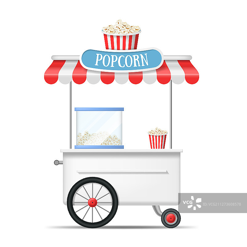 逼真细节3D爆米花街头小吃图片素材