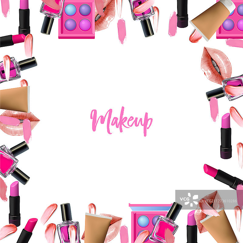 化妆品边框：美容框架图片素材