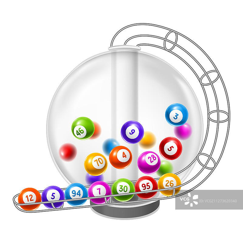 内部有球的彩票机图片素材