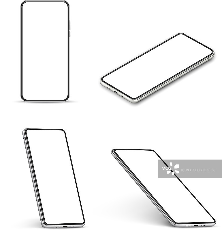智能手机模型逼真手机（带空白屏幕）图片素材