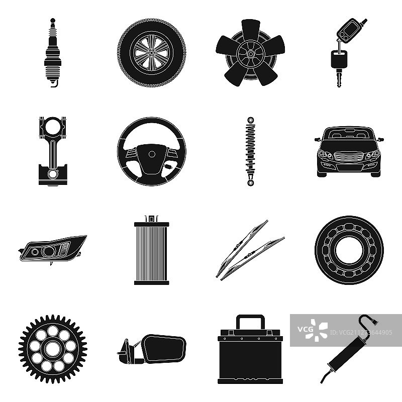 汽车零件图标合集图片素材
