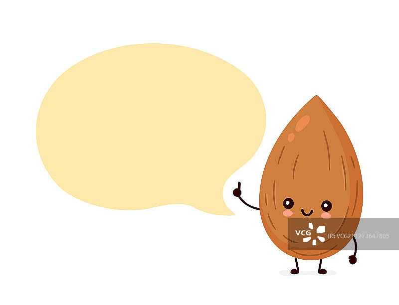 带气泡框的可爱快乐杏仁图片素材