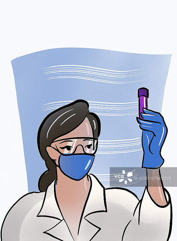 手拿试管的女医生图片素材
