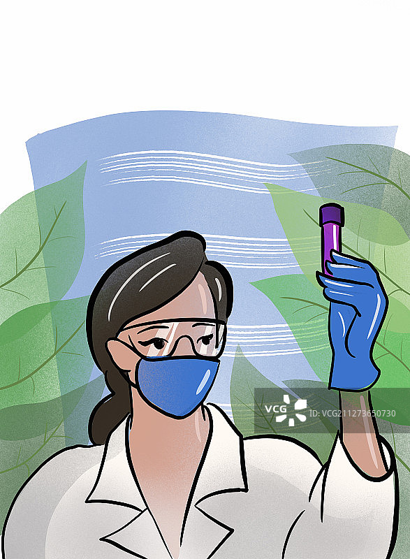 手拿试管的女医生图片素材