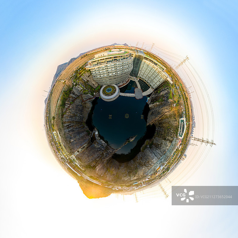 航拍上海深坑酒店图片素材