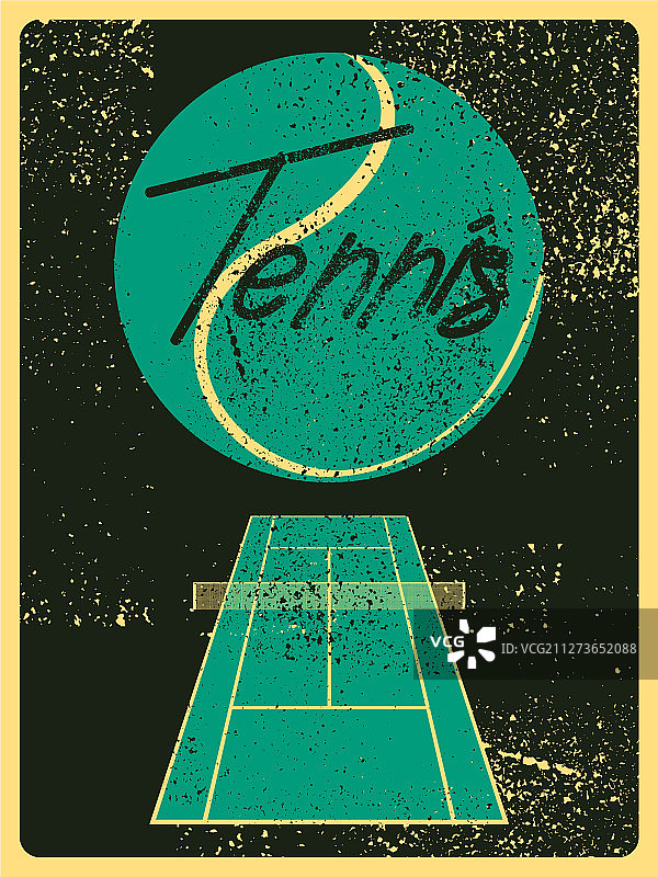 复古风格网球海报图片素材
