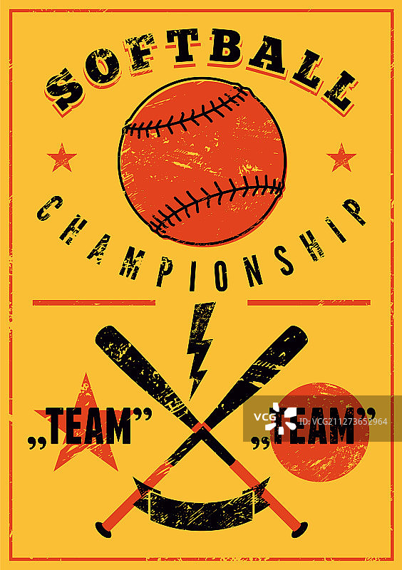 复古棒球锦标赛海报图片素材