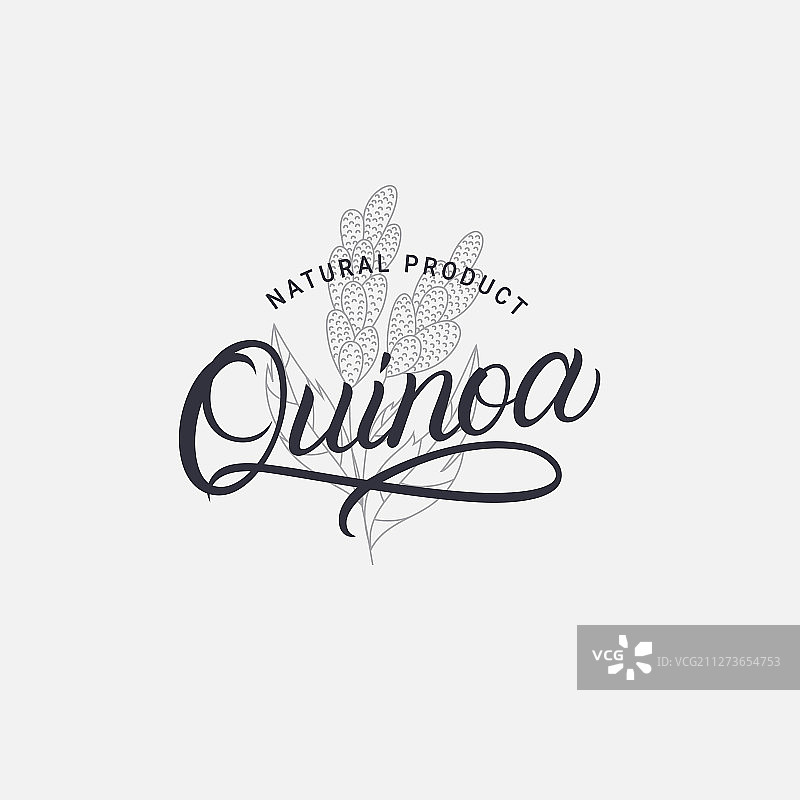 手写藜麦标志图片素材