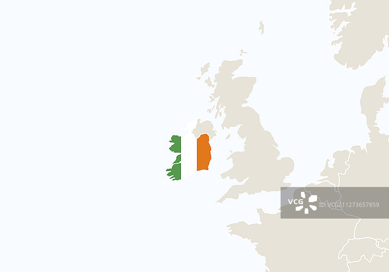 突出显示的爱尔兰地图的欧洲图片素材