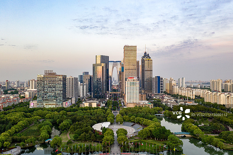 航拍苏州城市风光图片素材