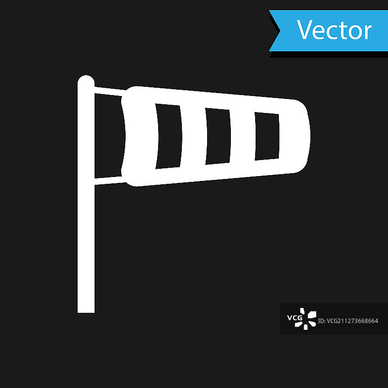 白色圆锥气象风向袋风标图标图片素材