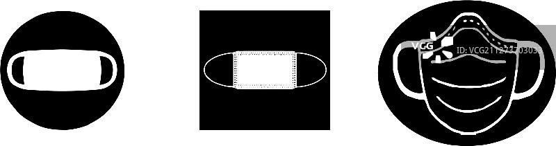隔离背景上的医用口罩图标图片素材
