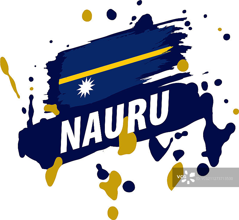 白色的瑙鲁国旗图片素材