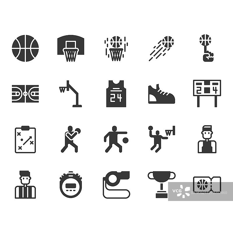 篮球装备与活动图标合集图片素材
