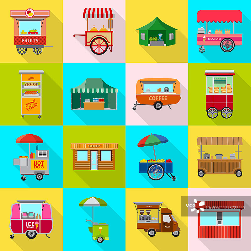 市场和外观标志集图片素材