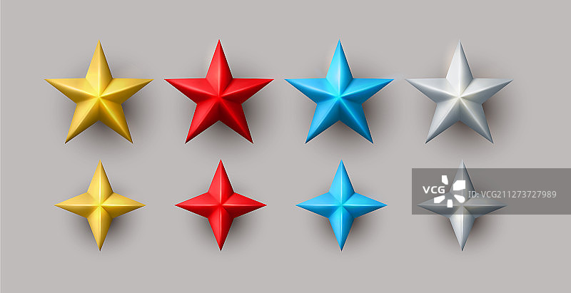 逼真星星装饰品图片素材