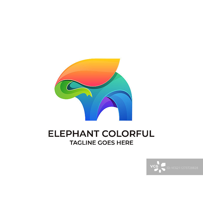 彩色大象设计概念模板图片素材