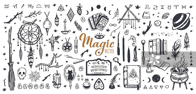 女巫的巫术魔法背景图片素材