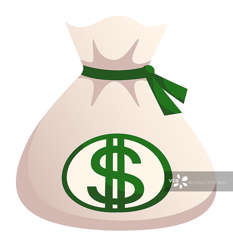 装满美元现金的布袋图片素材