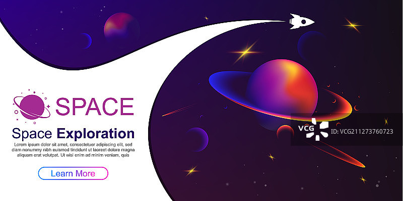 火箭在太空背景中图片素材