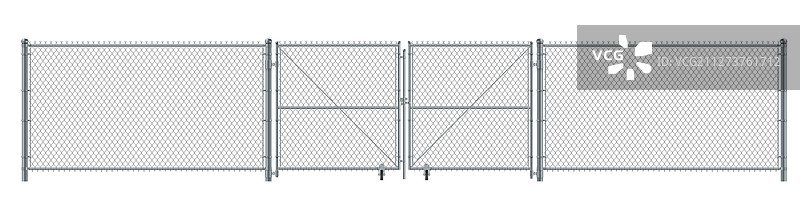 逼真的金属丝围栏和监狱大门图片素材