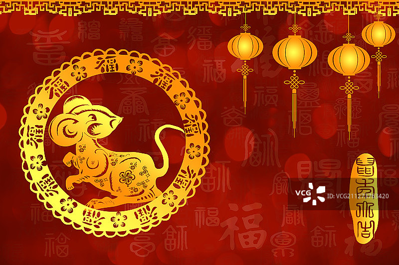 鼠年新年春节图片素材