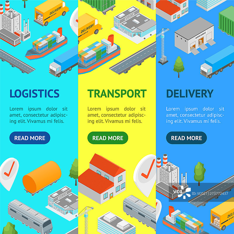 物流运输概念竖版banner图片素材