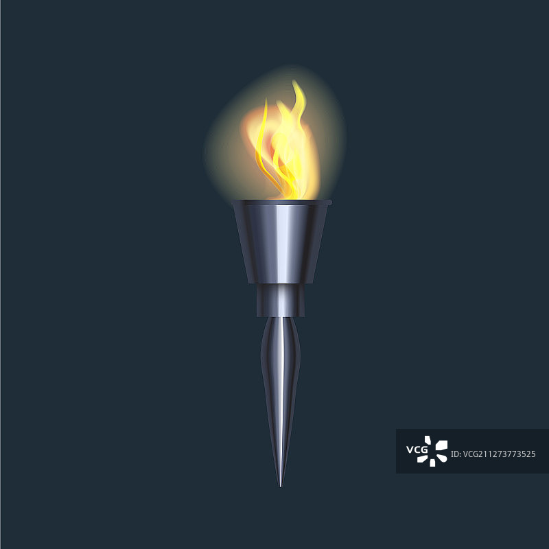 逼真的3D火炬火焰图片素材