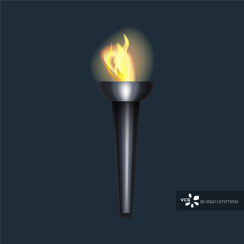 逼真的3D火炬火焰图片素材