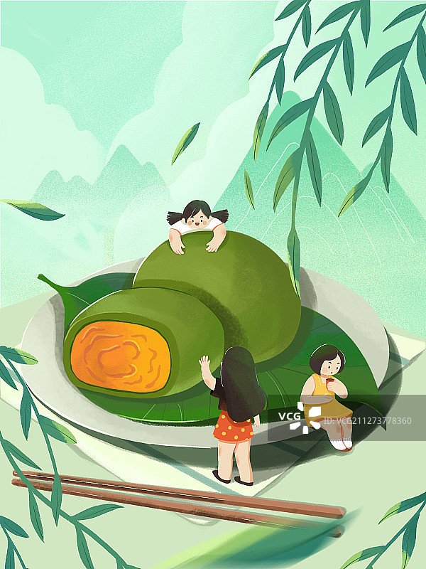 清明吃青团图片素材