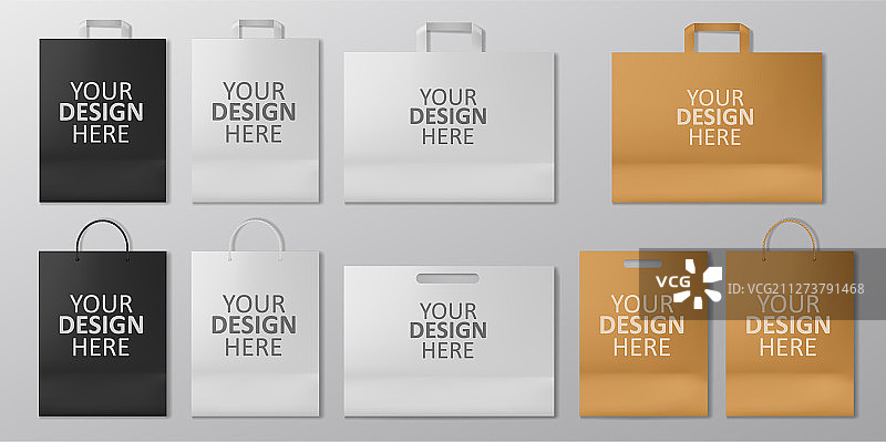 逼真购物袋模型图片素材