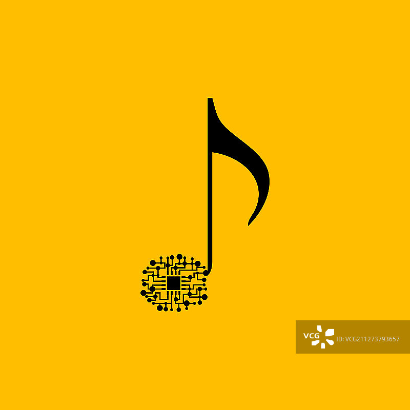 芯片上的音符图片素材