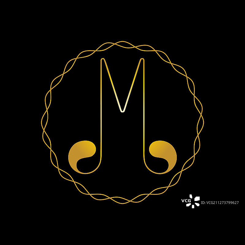 白色奢华M字母标志模板图片素材