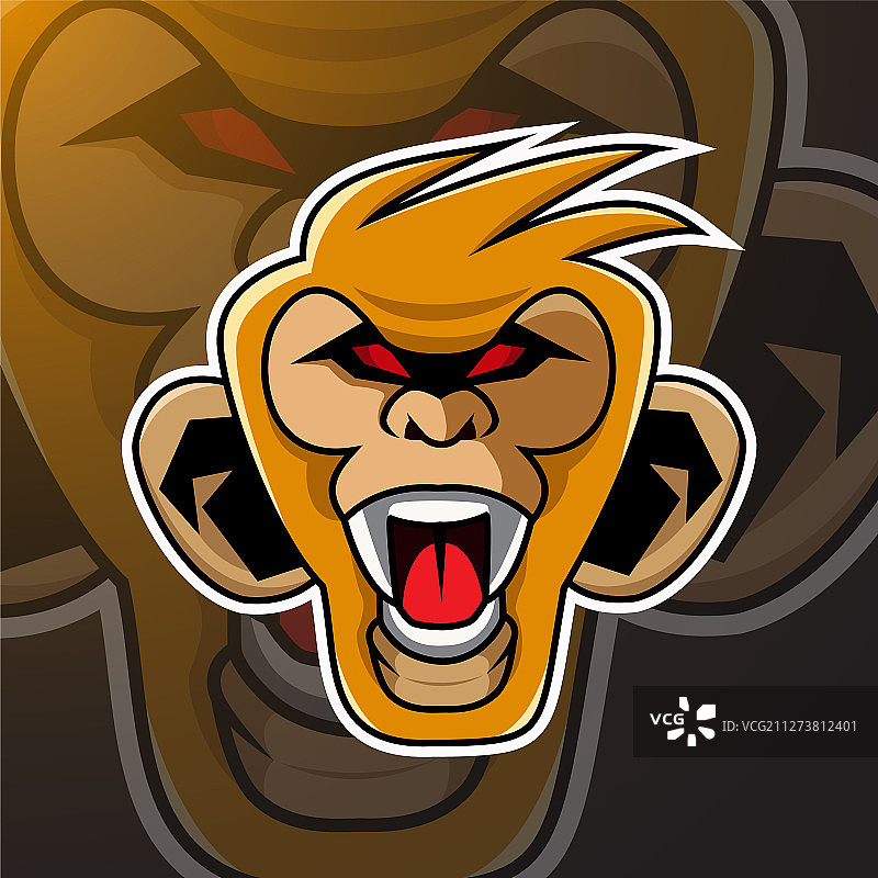 猴头吉祥物标志设计图片素材