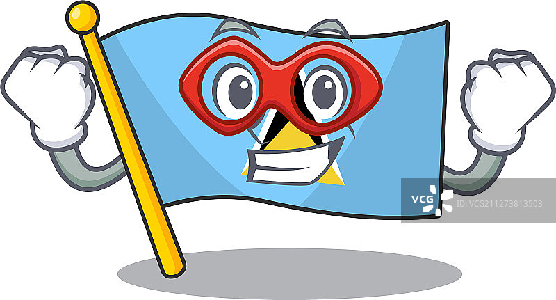 圣卢西亚国旗超级英雄角色造型图片素材