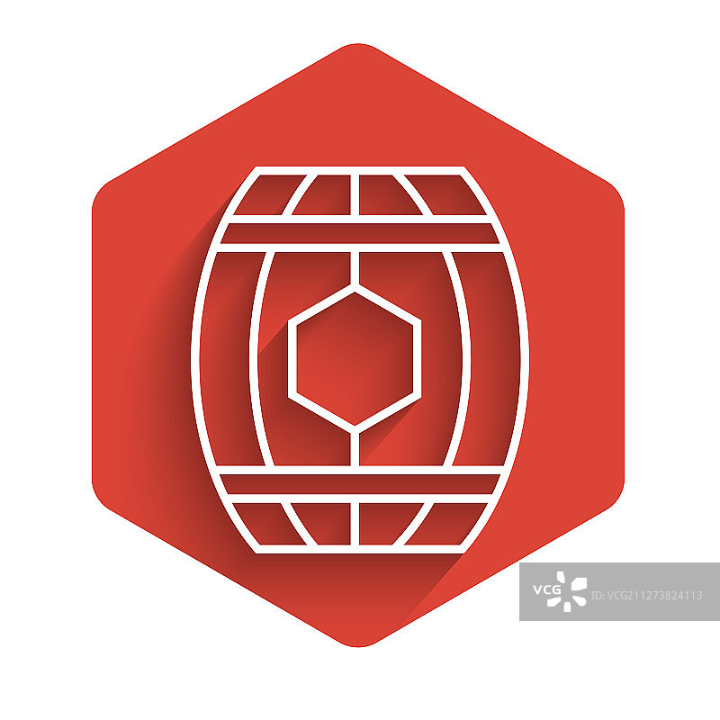 蜂蜜图标的白色线条木桶图片素材