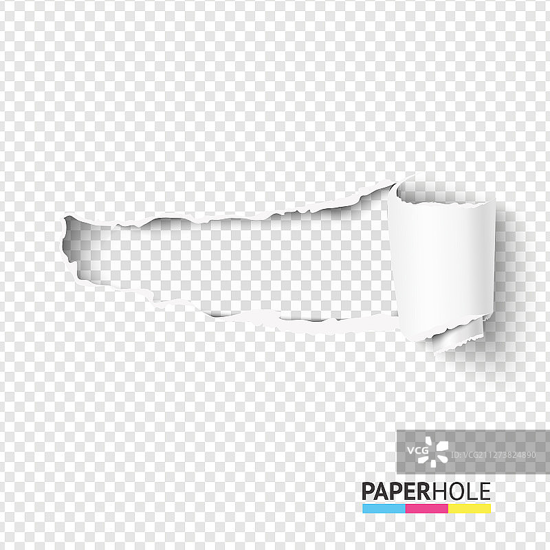 半张破损纸卷图片素材