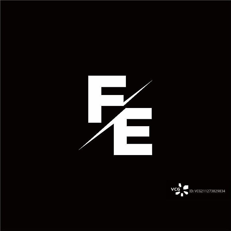 FE现代字母斜线徽标图片素材