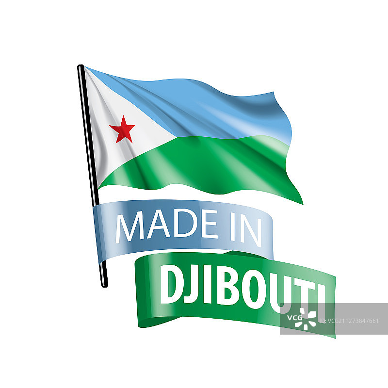 吉布提国旗上印着白色图片素材