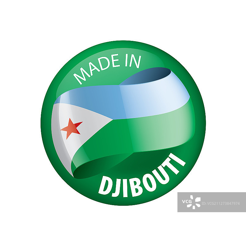 吉布提国旗上印着白色图片素材