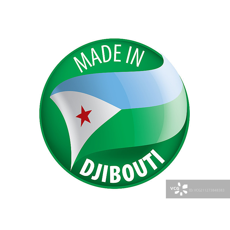 吉布提国旗上印着白色图片素材