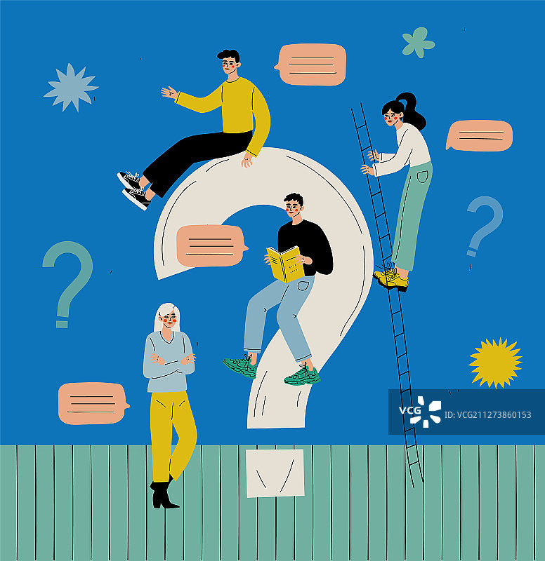 商务团队与问号图片素材