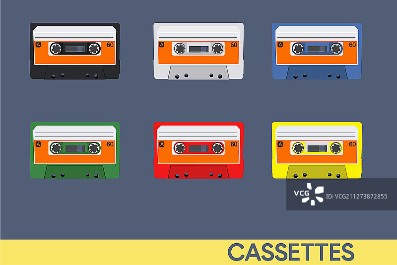 复古卡带或音乐磁带图片素材