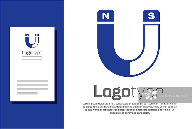 白色背景上的蓝色磁铁图标图片素材