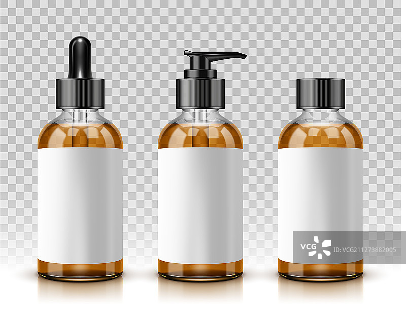 透明背景上的化妆品瓶子图片素材