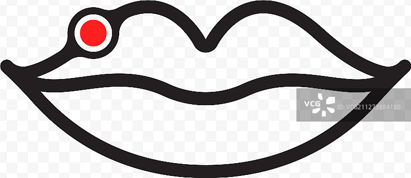 唇疱疹图标：唇部炎症发红图片素材