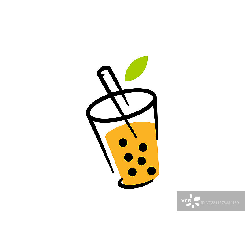 波霸奶茶饮品标志图标图片素材