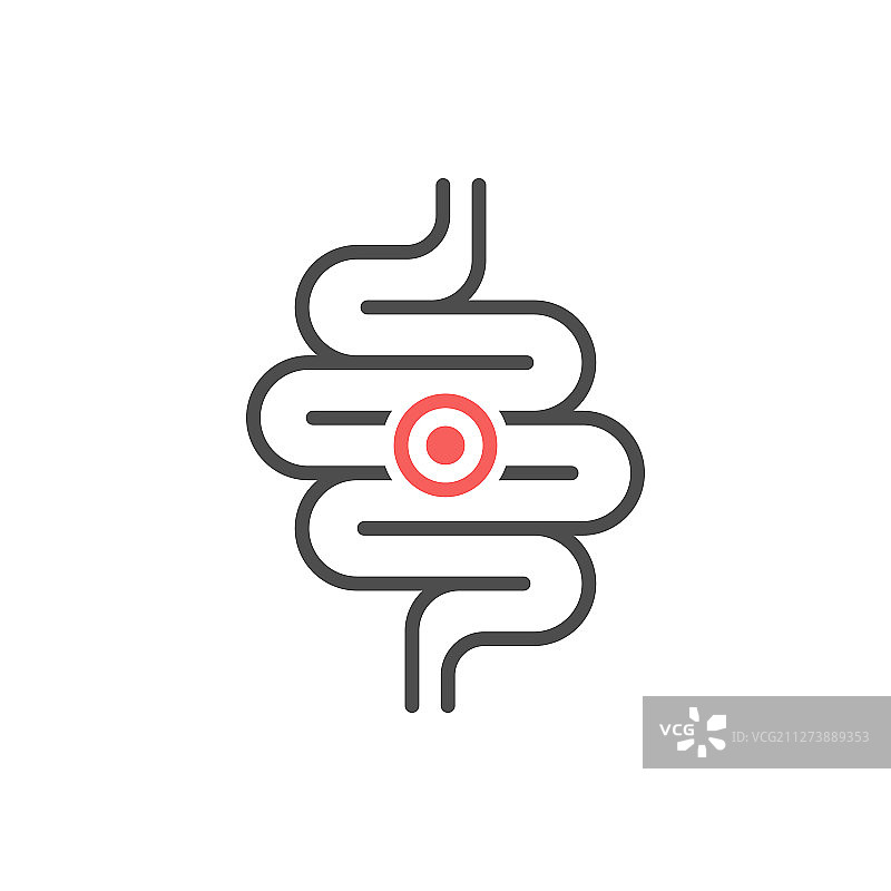 肠道疼痛问题线性图标图片素材